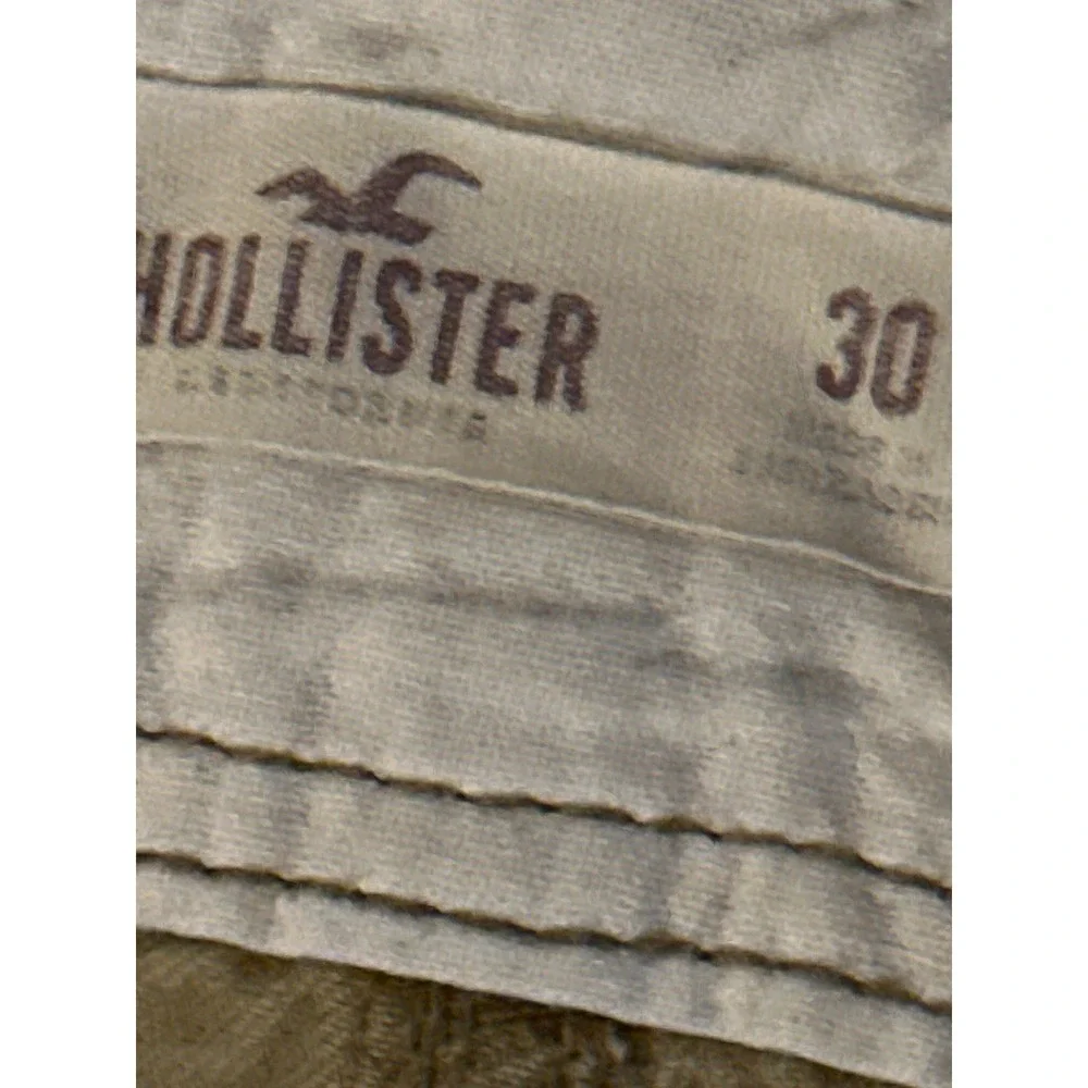 Hollister Mens Cargo Shorts Khaki Tan Cotton Twill Utility Size 30